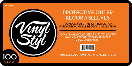 Vinyl Styl Outer Sleeves - 3 Mil Poly Sleeve 100CT For LPs