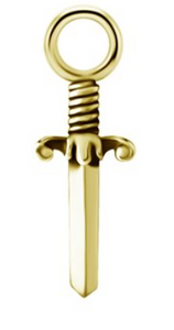 24k gold plated CoCr dagger charm for clicker