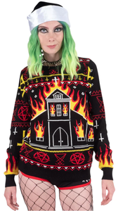 Metal Church Fire Knit Christmas Sweater