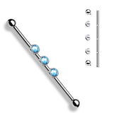 3-Internal Thread Round Gem 316L Surgical Steel Internal Thread Industrial Barbells