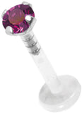 2.5mm Prong Set Labret with Swarovski attachment