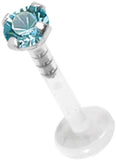 2.5mm Prong Set Labret with Swarovski attachment
