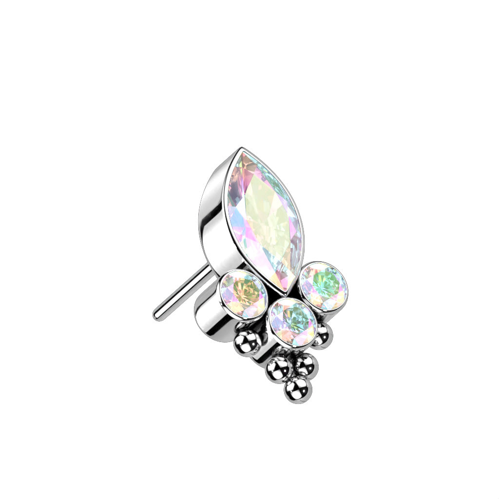 Marquise CZ or Opal and round Cz and balls