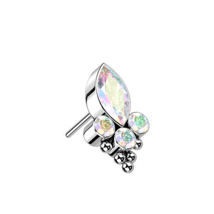 Marquise CZ or Opal and round Cz and balls