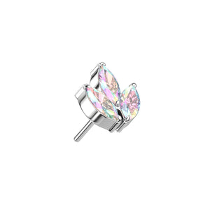 3 Marquise CZ or Opal Leaf Top