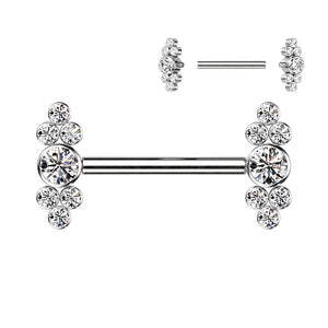 Nipple Bezel Set CZ Ball Cluster